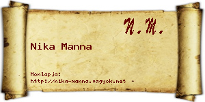 Nika Manna névjegykártya